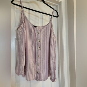 Light pink and white striped spaghetti strap shirt from Torrid, size 2